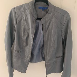Apt 9 gray Faux Leather Jacket